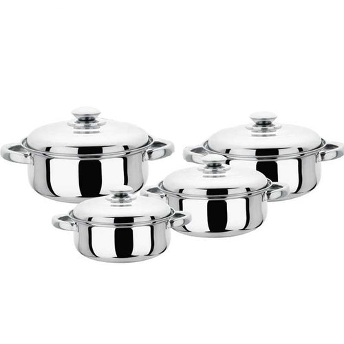 უჟანგავი ფოლადის ქვაბების ნაკრები Jinsida 4PCS Silver