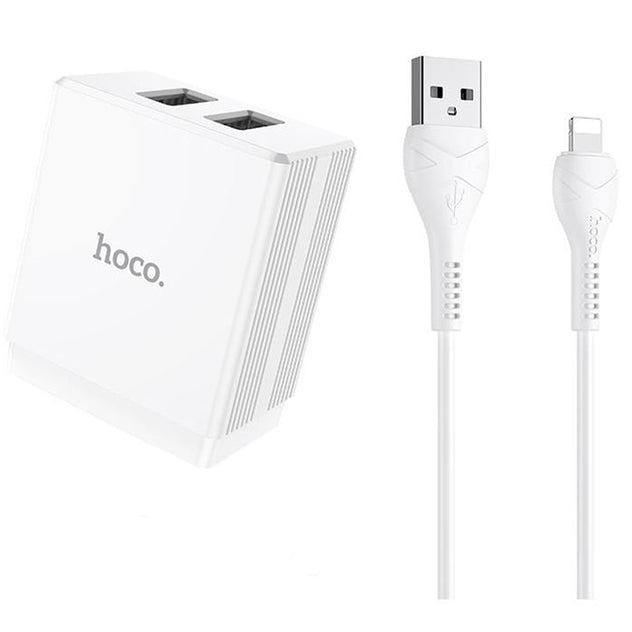 მობილურის ადაპტერი სადენით Hoco DC01 Max dual USB