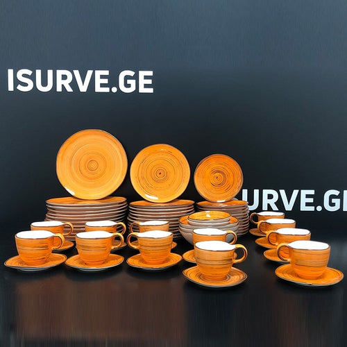 მრგვალი ჭურჭლის ნაკრები Mora Ceramic 66PCS Orange