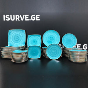 ჭურჭლის ნაკრები Mora Ceramic 96PCS Sapphire Blue