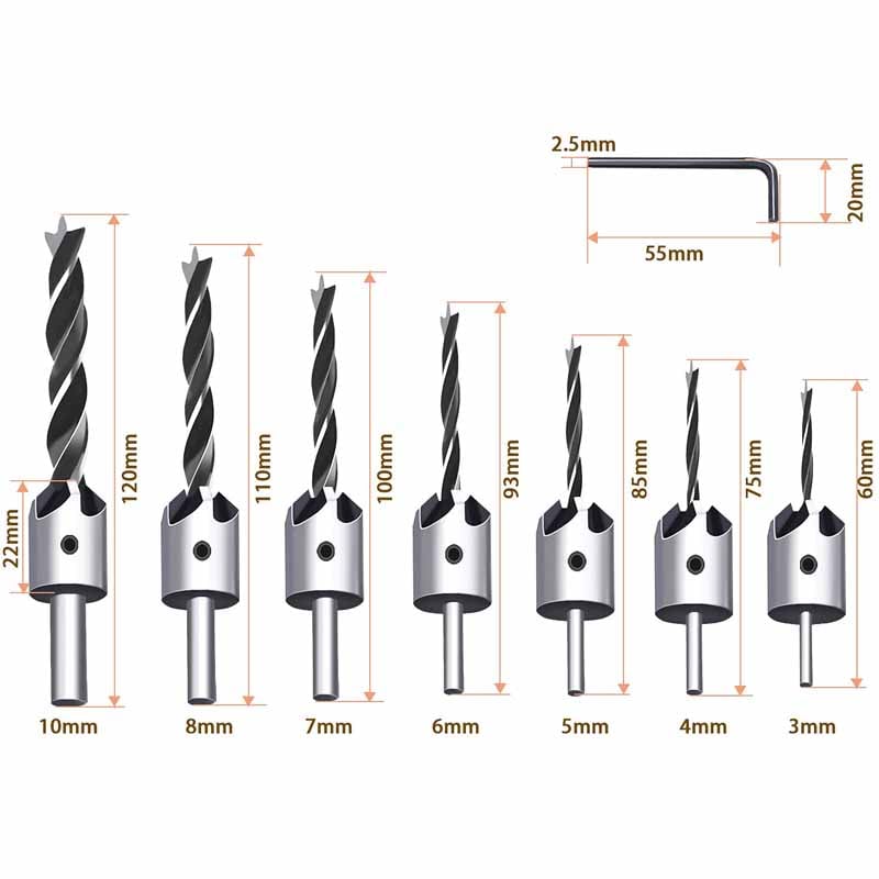 7-piece carpentry drill set with size adjustment DrillPro – ყიდვა ...
