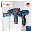 კომპლექტი ხრახნდამჭერი აკუმულატორზე Bosch GSR 120-LI+GDR 120-LI