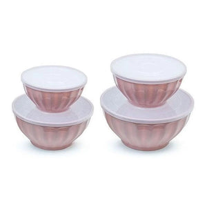 სასალათე ჯამების ნაკრები თავსახურებით Tableware Salad Bowl 4 PCS