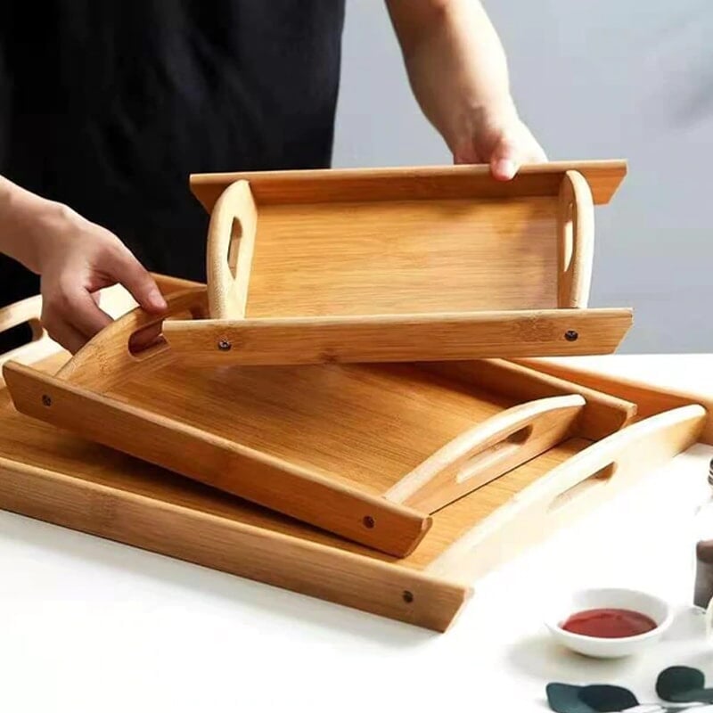 ბამბუკის ლანგრების ნაკრები 3PCS Bamboo Tray 20*28*36 სმ - 222209