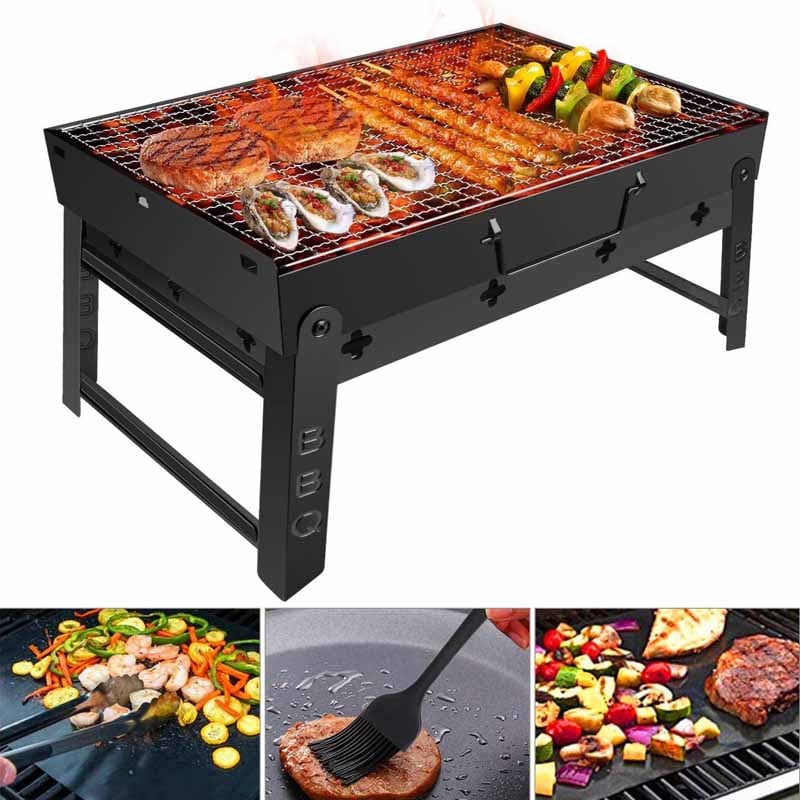 მინი სამგზავრო გრილი კეცვადი ფეხებით Mini Portable BBQ