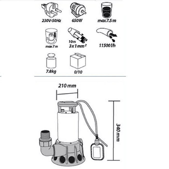Sewage water pump Graphite 59G446 – ყიდვა ყველაზე იაფად ან განვადებით