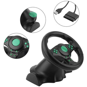 სათამაშო საჭე პედლებით PS3, PS2 და PC Vibration Steerin Wheel UCO