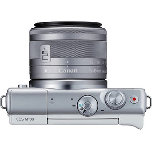 ფოტოაპარატი Canon EOS M100 White + ობიექტივი EF-M 15-45 IS STM