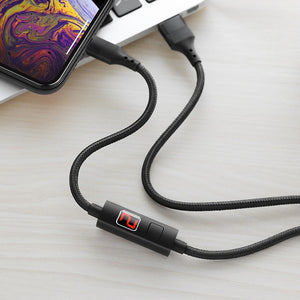 მობილურის USB კაბელი ამპერაჟის მაჩვენებლით Hoco
