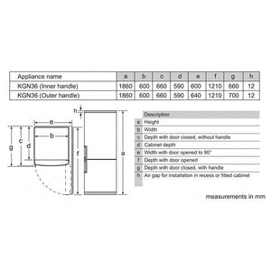 მაცივარი BOSCH KGN36NL30U კლასი A++