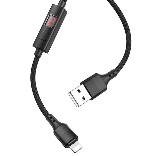 მობილურის USB კაბელი ამპერაჟის მაჩვენებლით Hoco