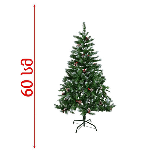 ნაძვის ხე 60 სმ - დათოვლილი ბოლოებით, გირჩით და კენკრით Spoly