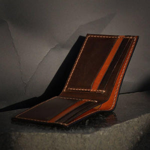 ხელნაკეთი ნატურალური ტყავის საფულე Hogy HG-55 Handmade Leather Wallet