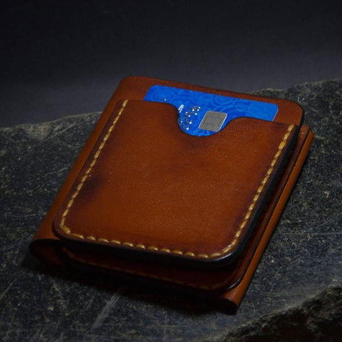 ხელნაკეთი ნატურალური ტყავის საფულე Hogy HG-58 Handmade Leather Wallet