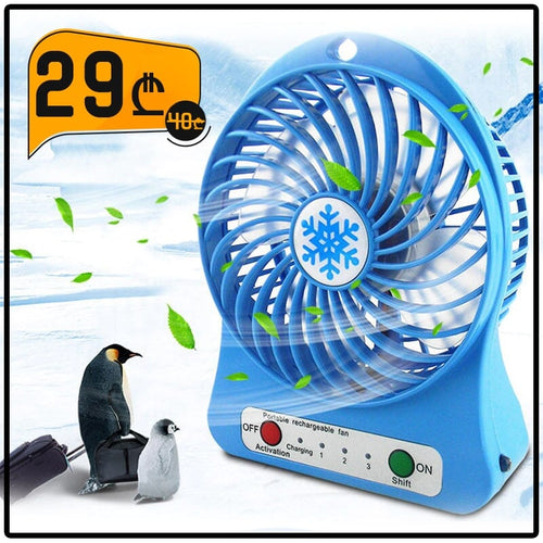 მაგიდაზე დასადგამი მინი ვენტილატორი Portable Mini Fan With LED Light