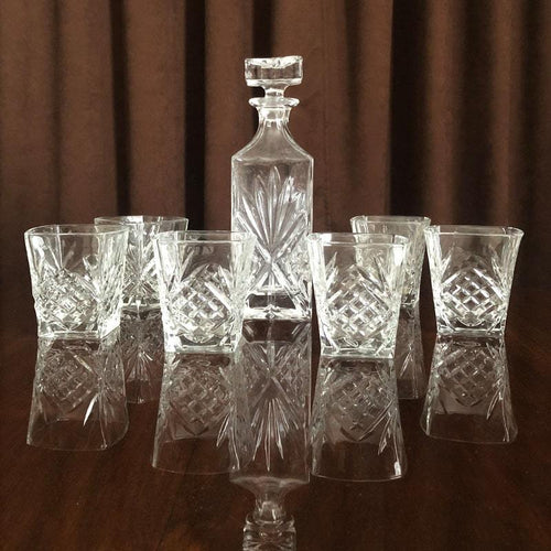 გრაფინი ვისკის 6 ჭიქით Lismore Premium 7PCS