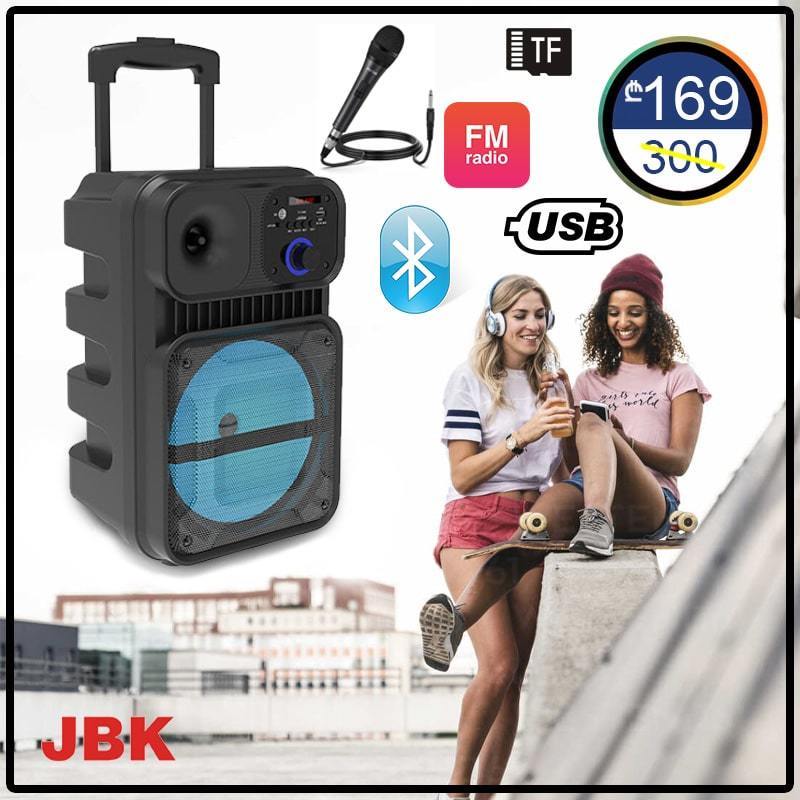 სამგზავრო დინამიკი მიკროფონით JBK JBK-801 Bluetooth, AUX, FM, USB