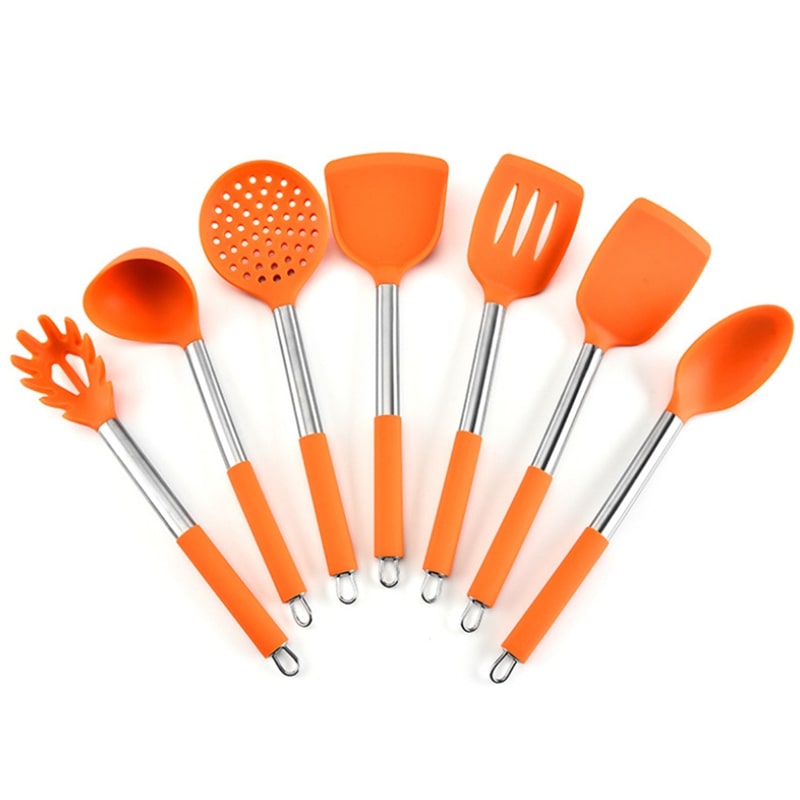 სილიკონის ჩამჩების ნაკრები სადგამით Aidaou 7PCS Silicone Kitchen Tools