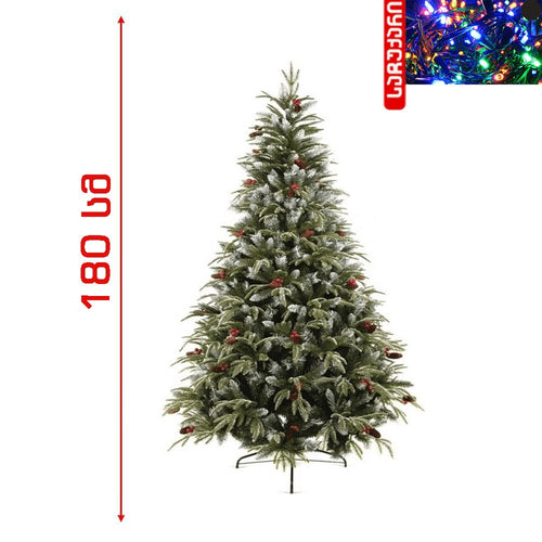 ნაძვის ხე 180 სმ - სილიკონის წიწვით Spoly