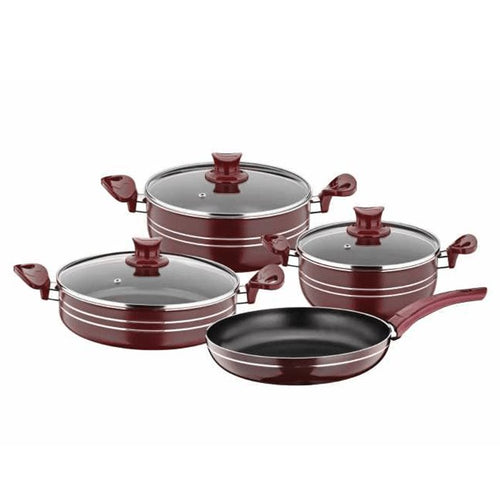 გრანიტის ქვაბების ნაკრები Papilla ASSOS-4PCS-Red Wine